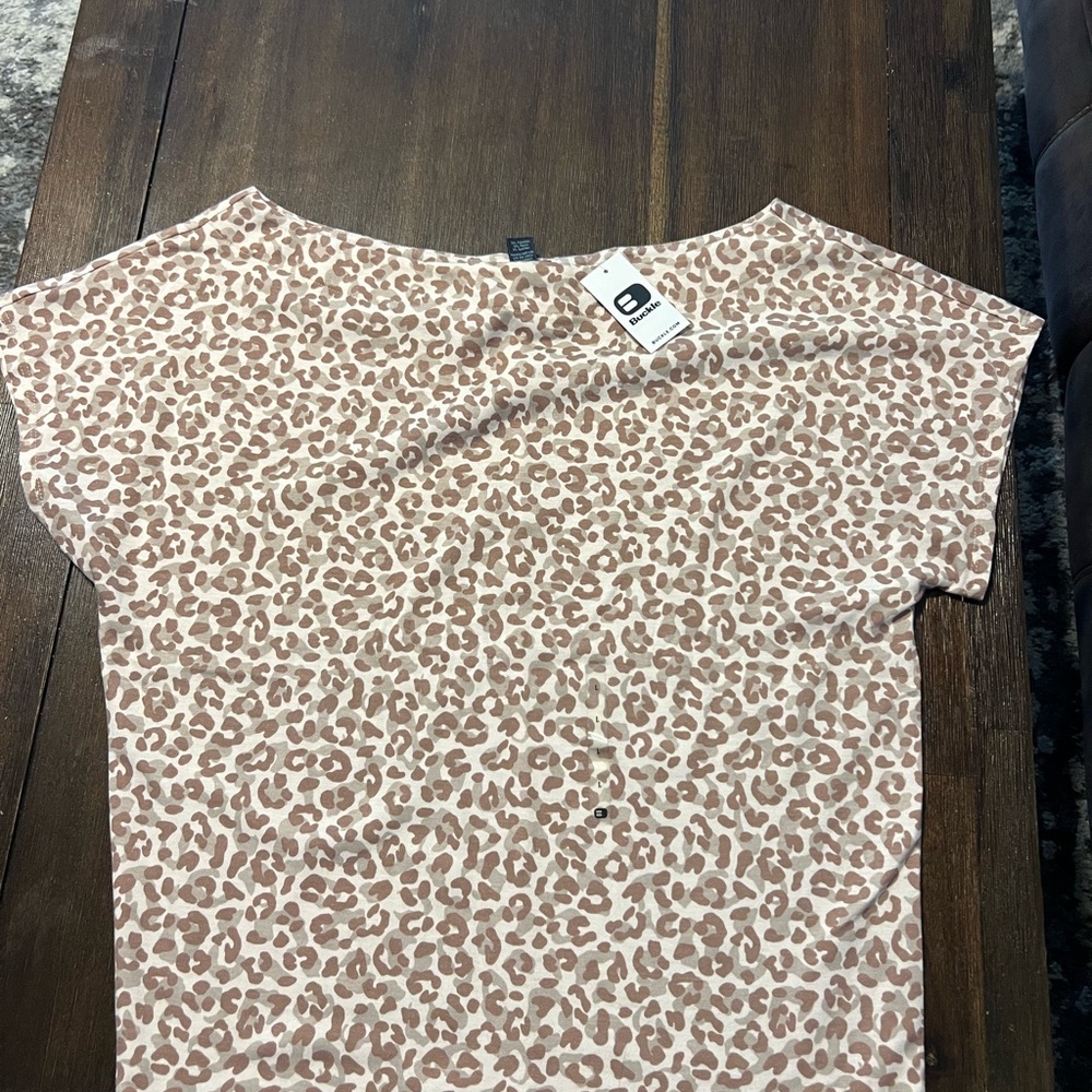 Buckle Tan Cap Sleeve Boxy Blouse
